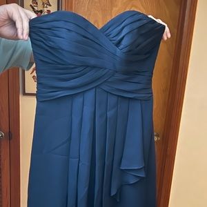 David ‘s Bridal bridemaid short dress Navy blue color